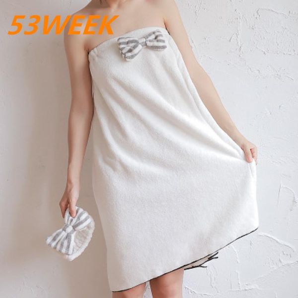 towel 53week bath female wear large skirt household non-cotton absorbent tube wrap soft hair band two-piece 2021